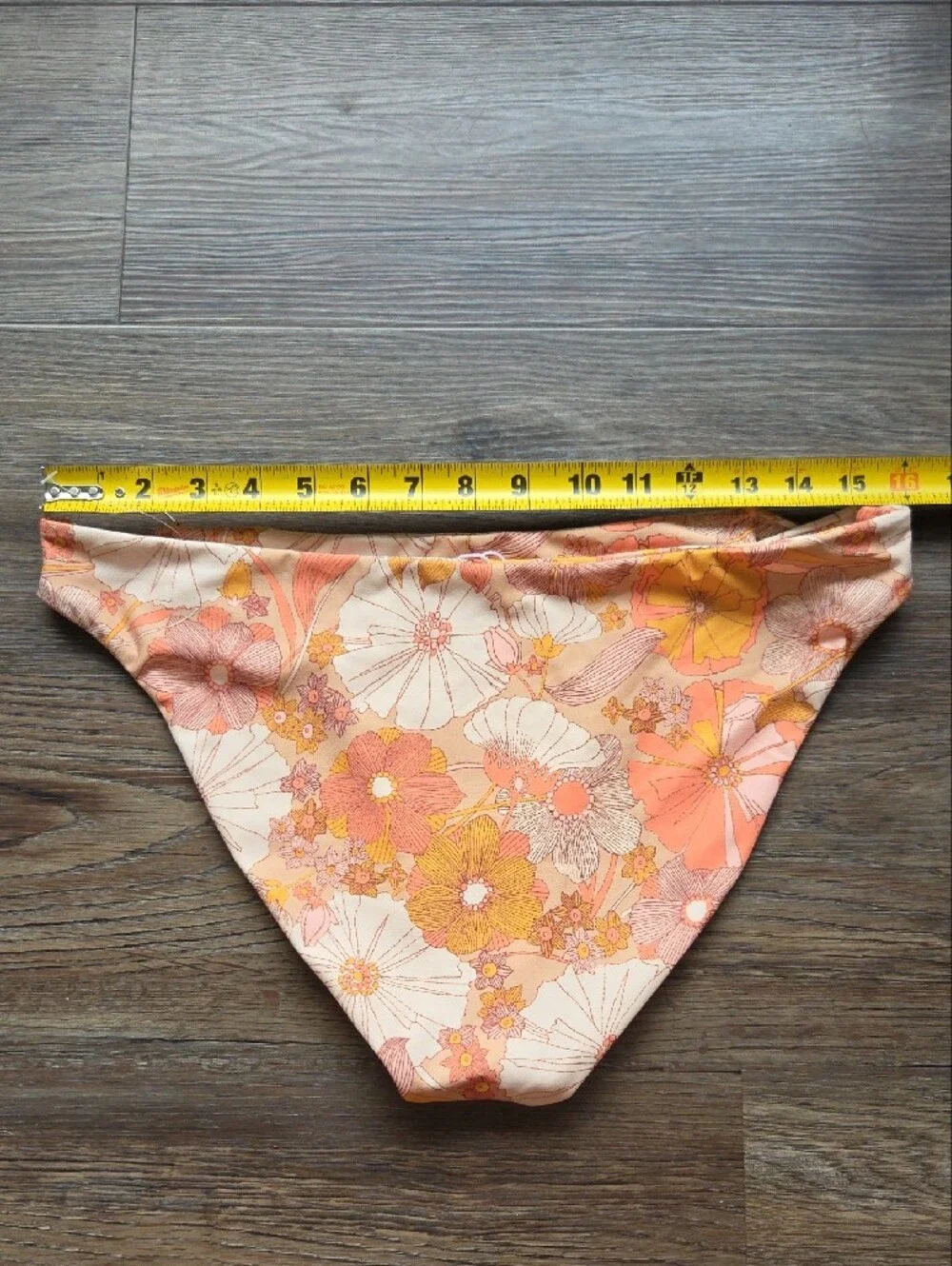 Nwot Volcom Floral Print Women's Bikini Bottom - Peach & Yellow Size Xl
